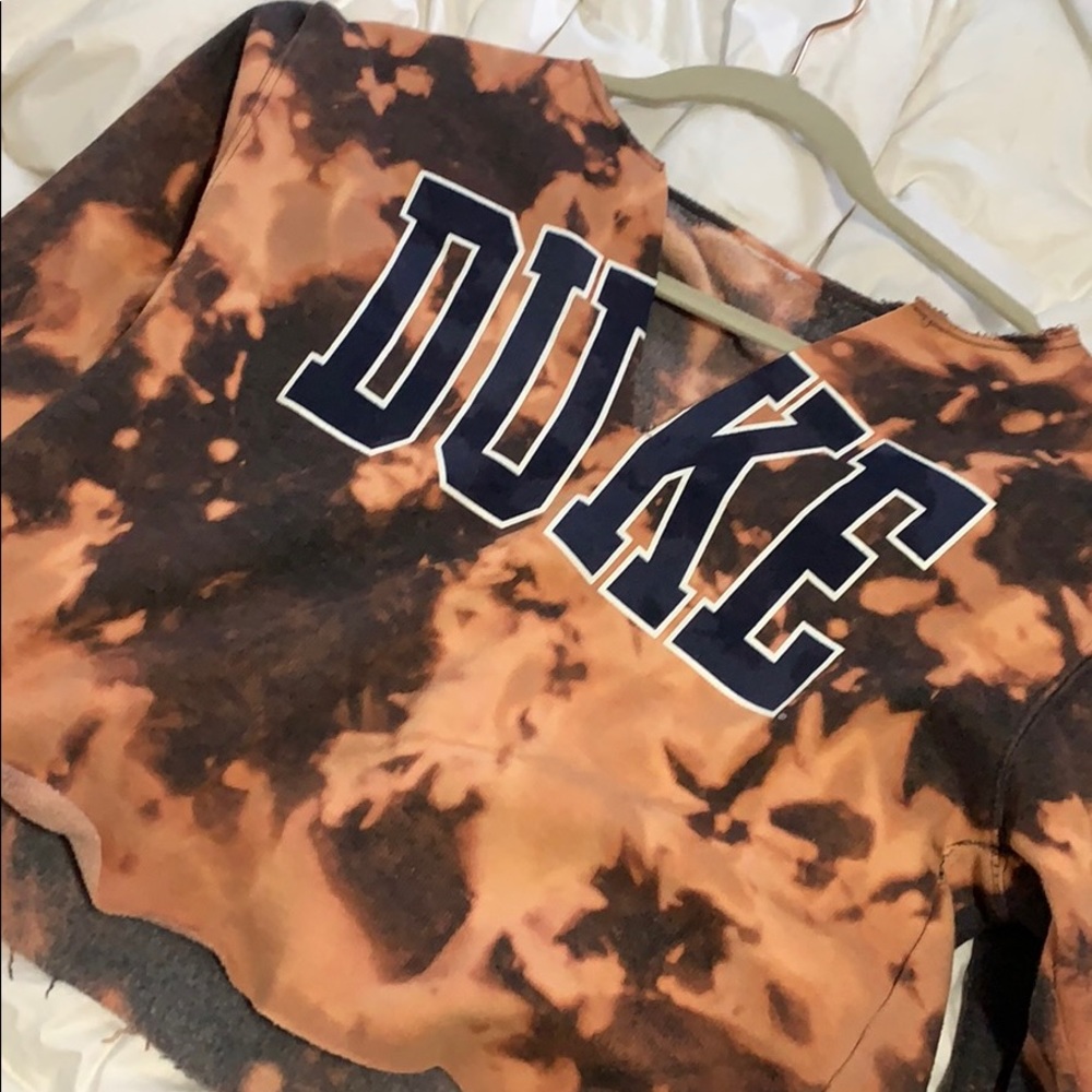 Bleach died DUKE sweatshirt (cropped)